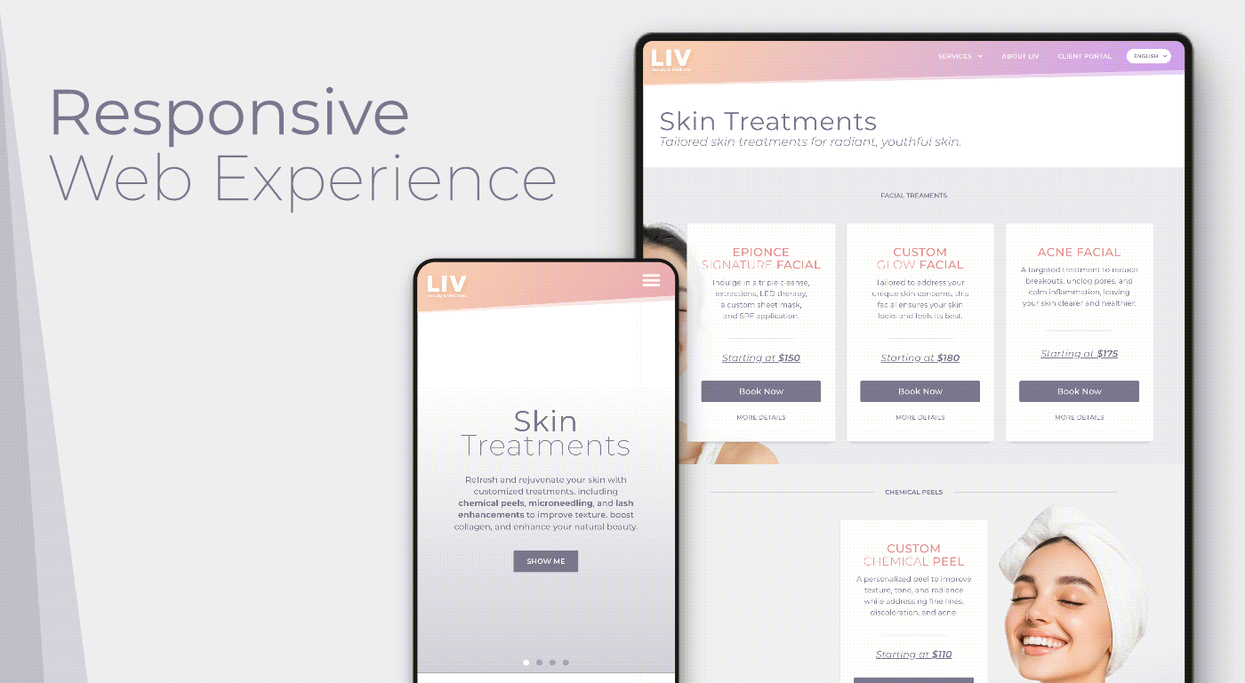 LIV Beauty & Wellness — Responsive Experience